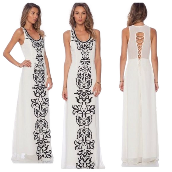 𝅺REVOLVE Tularosa Orphelia Black Applique Maxi Dress - Picture 1 of 9